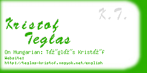 kristof teglas business card